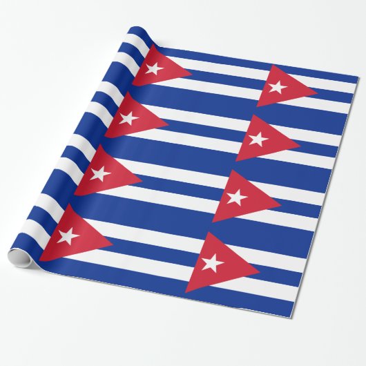 Cubaanse vlag cadeaupapier (Uitgerold)