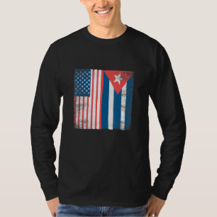 Cubaanse vlag Cuba Amerikaanse Pride Roots Mannen T-shirt