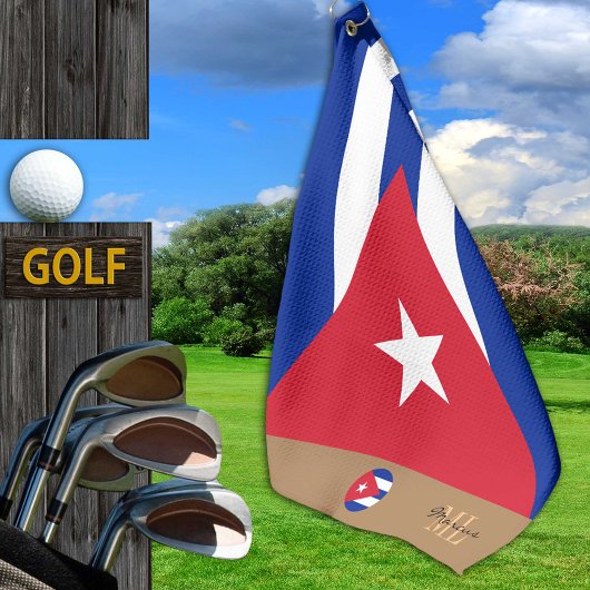 Cubaanse vlag & Cuba monogrammen Golfhanddoek