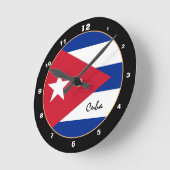 Cubaanse vlag & Cuba trendy home / ontwerpklok Ronde Klok (Hoek)