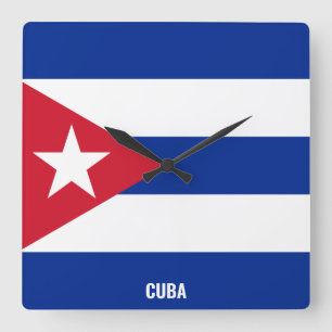 Cubaanse vlag Dazzling Patriotic Vierkante Klok