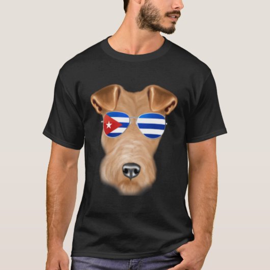 Cubaanse vlag draad Fox Terriër hond Cuba zak T-shirt (Voorkant)