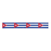 Cubaanse vlag en Cuba reizen, vakantie/sport Grosgrain Lint (Voorkant)