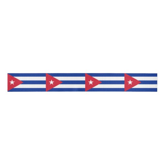 Cubaanse vlag en Cuba reizen, vakantie/sport Grosgrain Lint (Voorkant)
