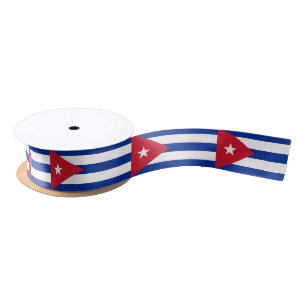 Cubaanse vlag en Cuba reizen, vakantie/sport Satijnen Lint