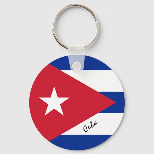 Cubaanse vlag en Cubaanse feestdag, patriotten/spo Sleutelhanger (Voorkant)