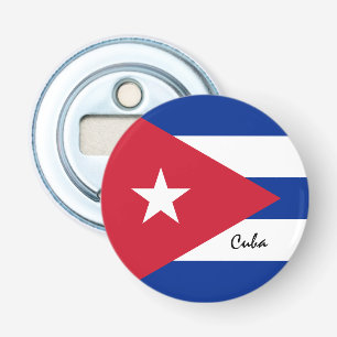 Cubaanse vlag en Cubaanse partij /sport drink Button Flesopener