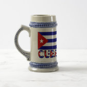 Cubaanse vlag en donkere blauwe strepen bierpul (Links)