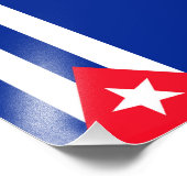 Cubaanse vlag foto afdruk (Hoek)