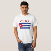 Cubaanse vlag, gelabeld, T-shirt (Voorkant volledig)