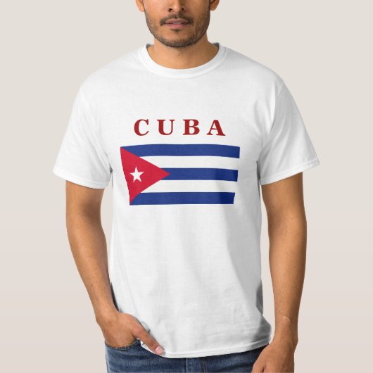 Cubaanse vlag, gelabeld, T-shirt (Voorkant)
