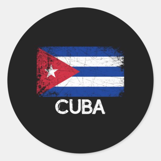 Cubaanse vlag gemaakt in Cuba Ronde Sticker (Voorkant)