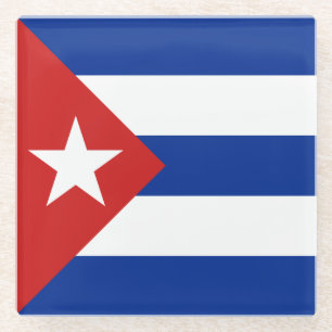 Cubaanse vlag glazen onderzetter