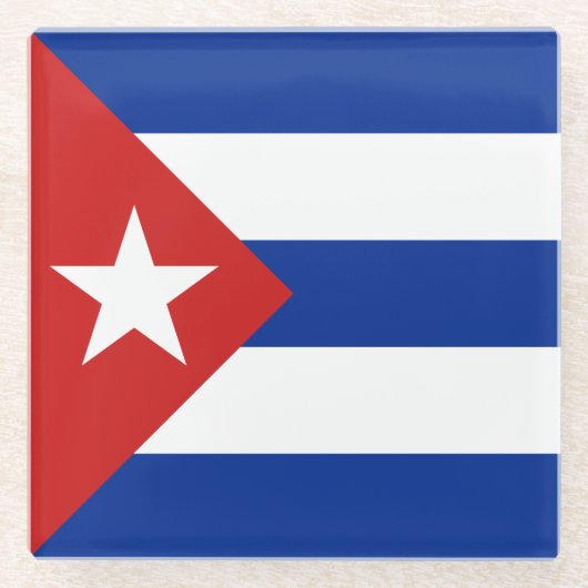 Cubaanse vlag glazen onderzetter (Voorkant)
