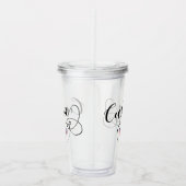 Cubaanse vlag - Heart Script, Cubaanse vlag Acryl Drinkbeker (Rechts)