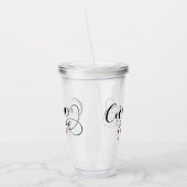 Cubaanse vlag - Heart Script, Cubaanse vlag Acryl Drinkbeker (Links)