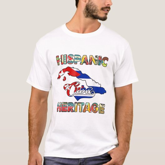 Cubaanse vlag Hispanic Heritage Month Cuba T-shirt (Voorkant)