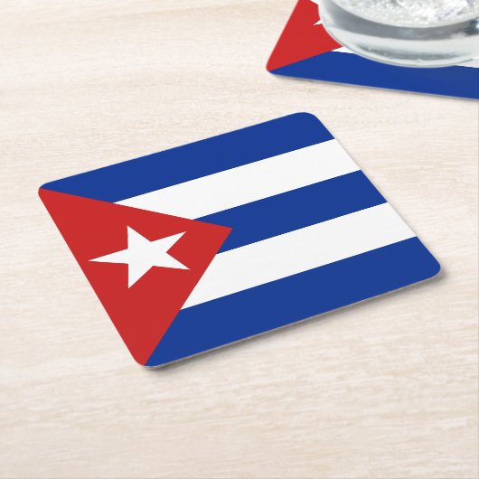 Cubaanse vlag kartonnen onderzetters (Schuin)