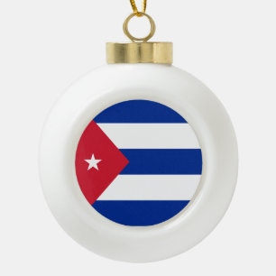 Cubaanse vlag keramische bal ornament
