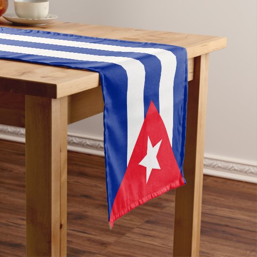 Cubaanse vlag korte tafelloper (Voorbeeld)