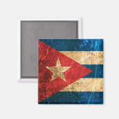  Cubaanse vlag met krassen en slechtste Magneet (Voorkant / Achterkant)