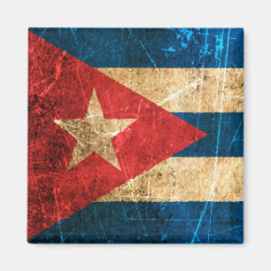 Cubaanse vlag met krassen en slechtste Magneet