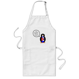 Cubaanse vlag met mevrouw Penguin Lang Schort