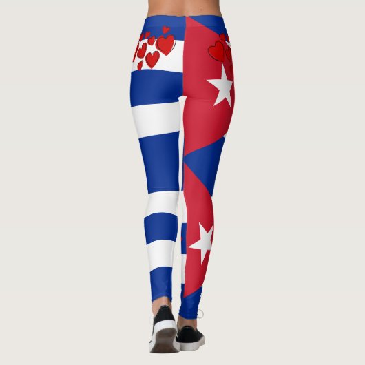 Cubaanse vlag met rode hart illustratie leggings (Achterkant)