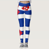 Cubaanse vlag met rode hart illustratie leggings (Voorkant)
