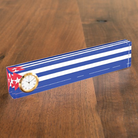 Cubaanse vlag naambordje (Zijkant)