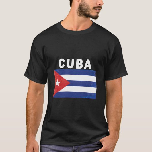 Cubaanse vlag noodlijdend Afbeelding ontwerp T-shirt (Voorkant)
