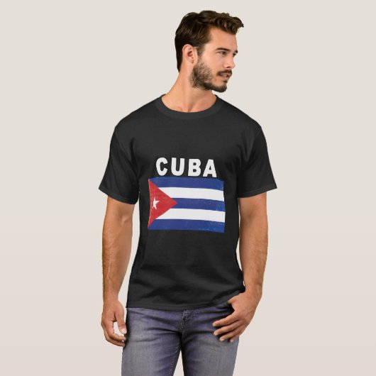 Cubaanse vlag noodlijdend Afbeelding ontwerp T-shirt (Voorkant volledig)