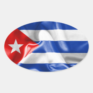 Cubaanse vlag ovale sticker