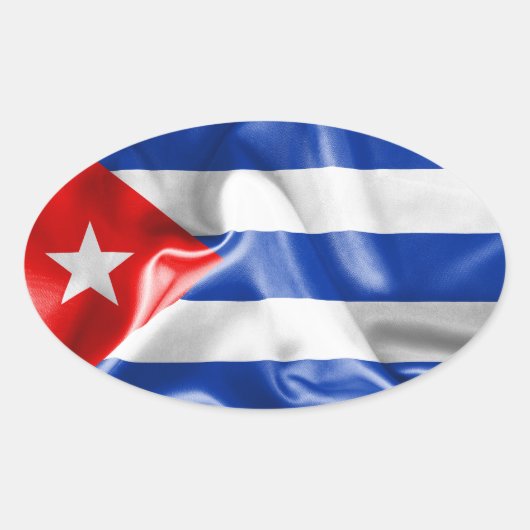 Cubaanse vlag ovale sticker (Voorkant)