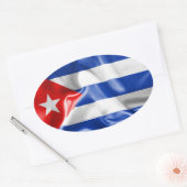 Cubaanse vlag ovale sticker (Envelop)