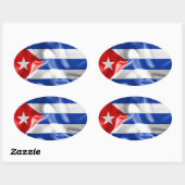 Cubaanse vlag ovale sticker (Vel)
