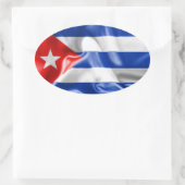 Cubaanse vlag ovale sticker (Tas)