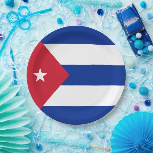 Cubaanse vlag papieren bordje (Feest)