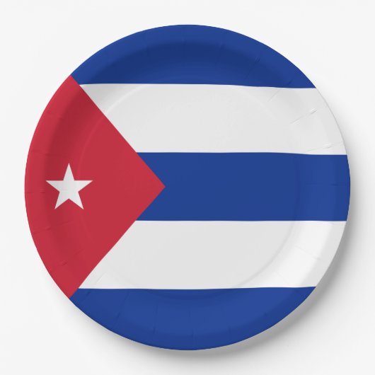 Cubaanse vlag papieren bordje (Voorkant)