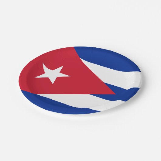 Cubaanse vlag papieren bordje (Gekanteld)