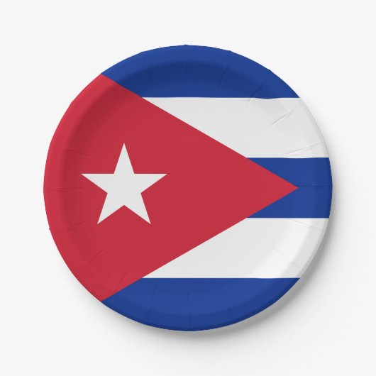 Cubaanse vlag papieren bordje (Voorkant)