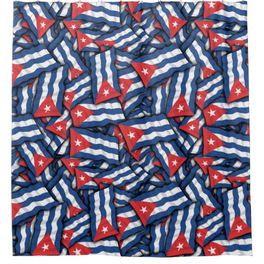 Cubaanse vlag Patroon Douchegordijn (Voorkant)