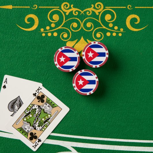 Cubaanse vlag poker chips (Pokertafel (Stack))