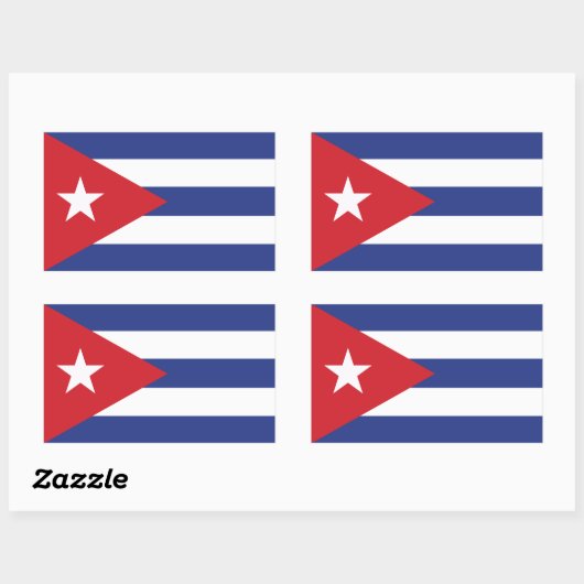Cubaanse vlag rechthoekige sticker (Vel)