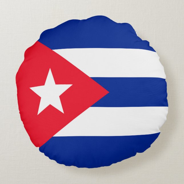 Cubaanse vlag rond kussen (Achterkant)