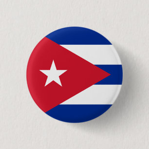 Cubaanse vlag ronde button 3,2 cm