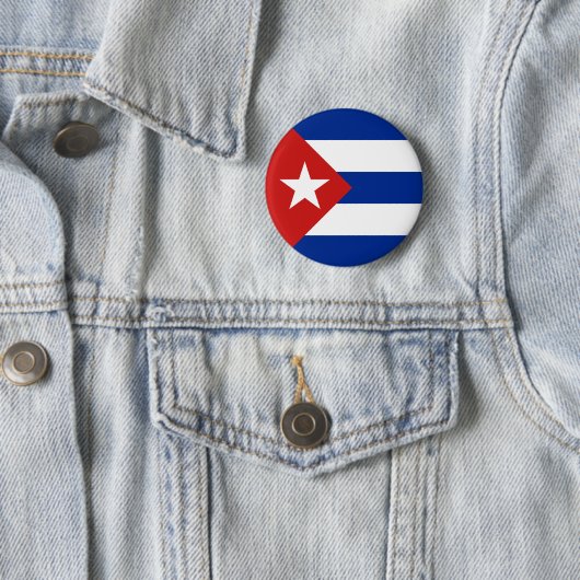 Cubaanse vlag ronde button 5,7 cm (In situ)