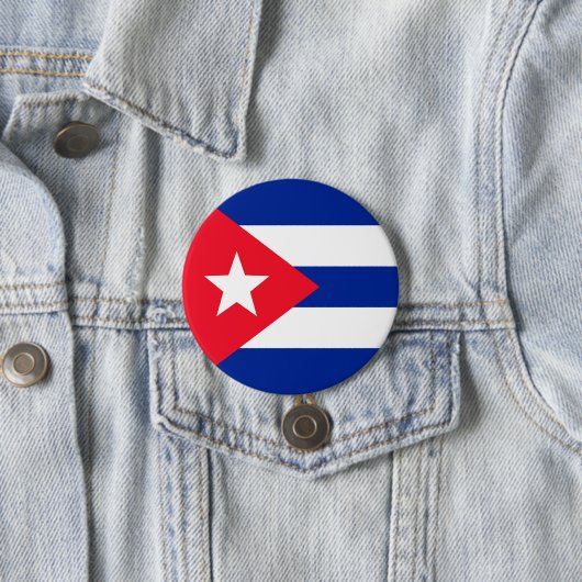 Cubaanse vlag ronde button 7,6 cm (In situ)