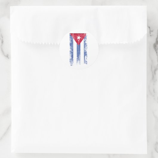 Cubaanse vlag ronde sticker (Tas)
