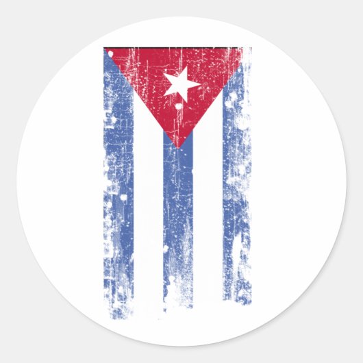 Cubaanse vlag ronde sticker (Voorkant)